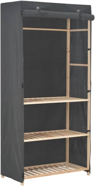 vidaXL 3-stufiger Kleiderschrank Grau 79 x 40 x 170 cm Stoff 248187