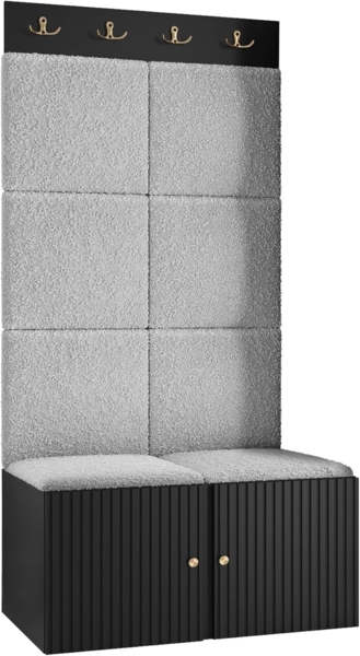 Garderoben-Set Kirtan Slim IV (Farbe: Schwarz, Abriamo 06)