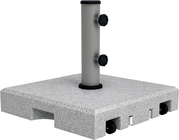 Outsunny Schirmhalter 28 kg Sonnenschirmständer mit Rollen, für Stöcke bis Ø 48 mm, Schirmständer, 1 tlg, Sonnenschirmfuß