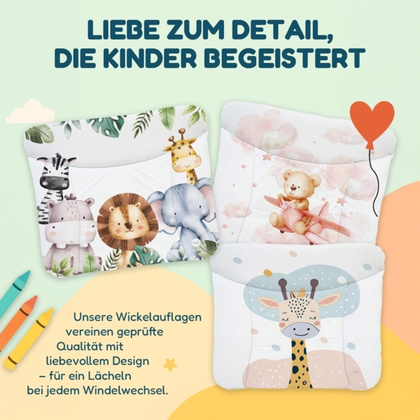 Ceba Baby® weiche Wickelauflage 75x72 cm - Baby Wickelunterlage- Wickeltischauflage für Junge und Mädchen - Wasserdicht, abwaschbar - OEKO-TEX® Standard 100 - Made in EU -Schläfriger Bär Bild 6