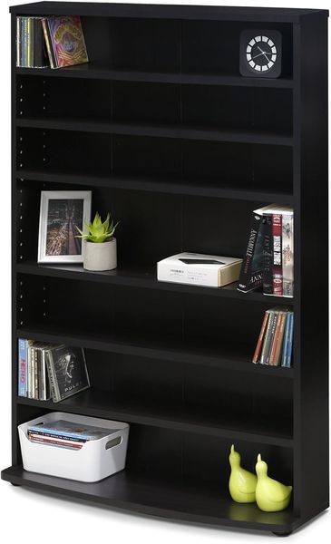 Furinno JAYA Multimedia-Lagerturm mit 7 Fächern, holz, Espresso, 14.61 x 79.76 x 115.57 cm
