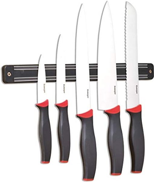 Esmeyer Messerset AUREA 291-423 5-teilig Magnetleiste schwarz/rot