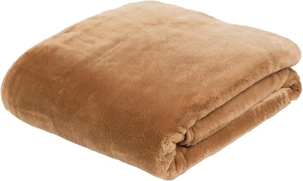 Premium Cashmere Kuscheldecke Tagesdecke Wohndecke 130 x 170 cm - Sand