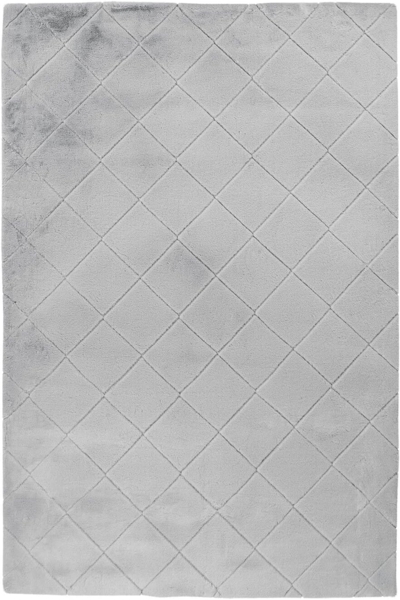 Carpet City Hochflor-Teppich Moment, rechteckig, Höhe: 31 mm, besonders weich, Kaninchen Fell Haptik, 3D-Effekt, Rauten, Wohnzimmer Bild 2