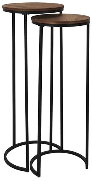 HOME DECO FACTORY, HD0289, Set mit 2 Nestpolstern, Softness-Kollektion, Möbel, Tisch und Schreibtisch, Konsole und Polster, 32,5 x 80 x 32,5 cm, Schwarzbraun
