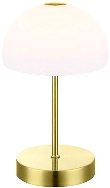 Globo LED-Tischlampe, Messing / Glas opalweiß, Ø15x26cm
