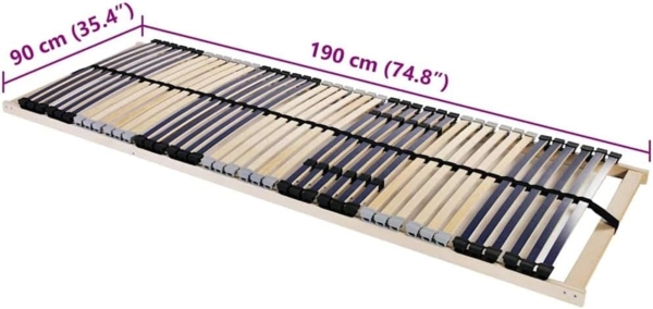 vidaXL Lattenrost Braun 90 x 190 cm Massives Buchenholz 42015252 Bild 2