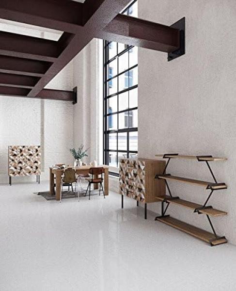 Babylon - Regal, Raumteiler, Bücherregal mit 4 Böden, Wild Eiche kombiniert mit schwarz matten Metallkomponenten, modernes Industrial Design Bild 7