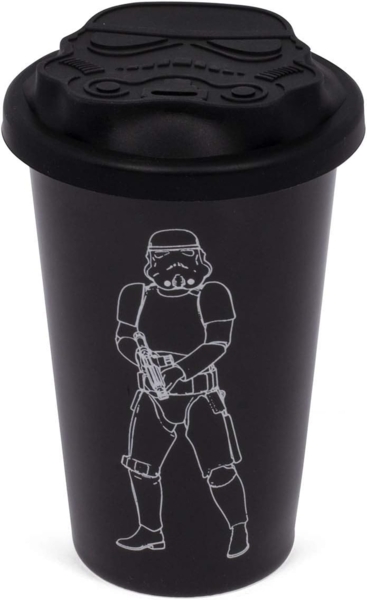 Thumbs Up Coffee-to-go-Becher Original Stormtrooper - Keramikbecher mit Silikondeckel (schwarz), Keramik