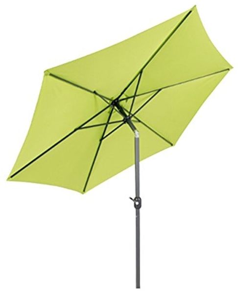 XXL Alu Sonnenschirm Ø 3m Kurbelschirm Garten Balkon Terrasse knickbar lime-grün