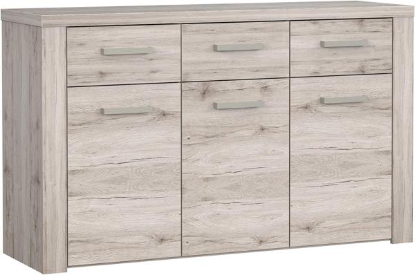 FORTE Portland Sideboard, Holzwerkstoff, Beige/Braun, 136 x 83,1 x 41,3 cm