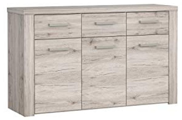 FORTE Portland Sideboard, Holzwerkstoff, Beige/Braun, 136 x 83,1 x 41,3 cm