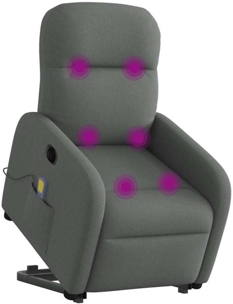 Elektrischer Massagesessel mit Aufstehhilfe Dunkelgrau Stoff 3303003