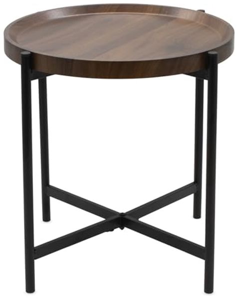 Spetebo Beistelltisch Metall Beistelltisch schwarz - Ø 43 cm (Anzahl, 1-St, Stück), vielseitig einsetzbar