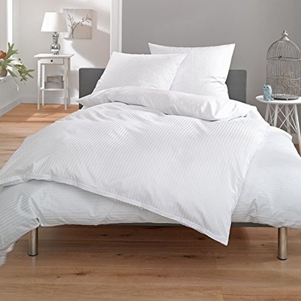 Lorena Mako-Satin Bettwäsche Toscana 10 mm Streifen|135x200 cm + 80x80 cm