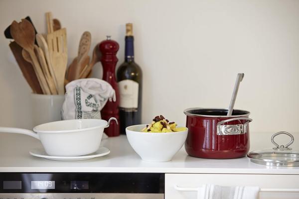Riess rosso Topf 4 L Burgunderroter Emaille-Topf mit Deckel Bild 4