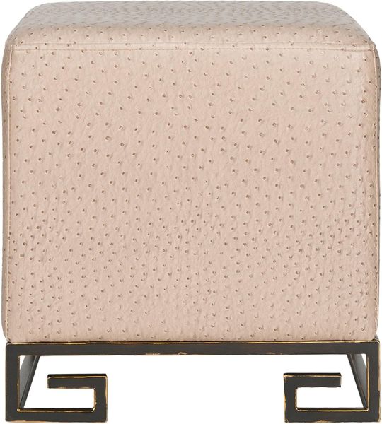 Safavieh Matthias Faux Strauß Ottoman, Metall, Taupe/Gold