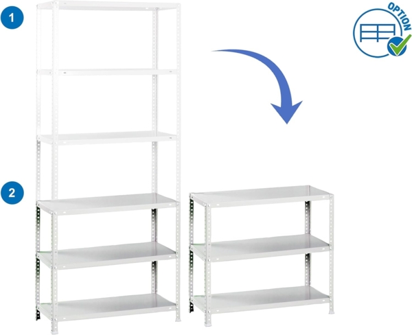 Simonrack Schwerlastregal, Lagerregal, 200 x 80 x 30 Metallregal, Kellerregal, Biegestelle 100 kg, 6 Fachböden, Galvanisiert - Comfort Bild 8