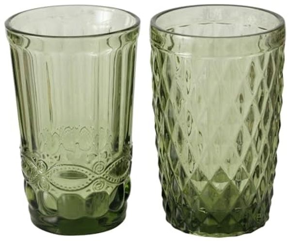 Boltze Aurora Trinkglas grün 20cm sortiert (1 Stück)