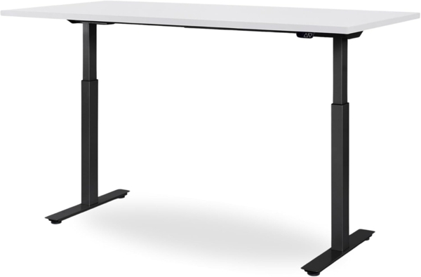 180 x 80 cm WRK21® SMART - Weiss Uni / Schwarz elektrisch höhenverstellbarer Schreibtisch