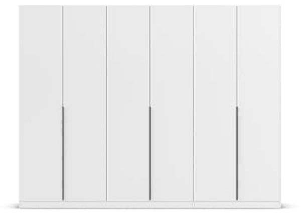 Rauch Möbel Alabama, Kleiderschrank, Garderobenschrank, 6-türig, Zubehör Classic, 3 Kleiderstangen, 9 Einlegeböden, Farbe Weiß, Griff Grau metallic, 271 x 229 x 54 cm Bild 6