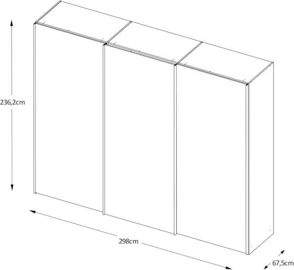 Staud Schwebetürenschrank 3-türig Sinfonie Plus H240 x B298 Weiß Innenausstattung-Sets Basic Bild 4