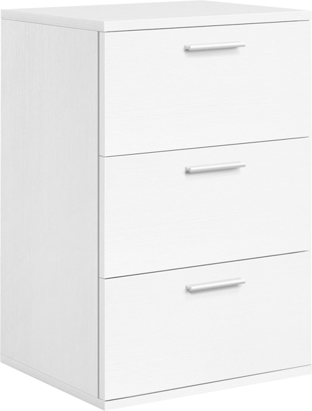 Yaheetech Nachttisch Nachtschrank mit 3 Schublden Boxspringbett Nachtkommode Nachtkonsole Couchtish für Schlafzimmer/Wohnzimmer 35 x 40 x 60 cm, Weiß Bild 1