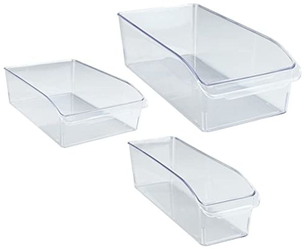 WENKO Aufbewahrungssystem Schrank-Organizer, Kunststoff, (Set, 3-tlg), Kühlschrank-Organizer in 3 Größen