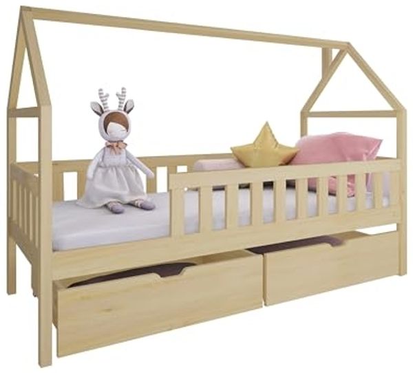Kinderbett Darynka mit 2 Bettschubladen (Farbe: Kiefer)