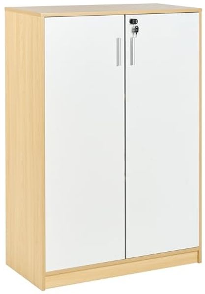 Büroschrank ZEHNA Hellbraun Weiß