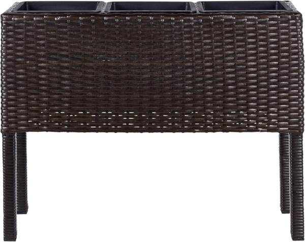 Blumentopf mit Beinen CARAGANA PE Rattan 77 cm Dunkelbraun