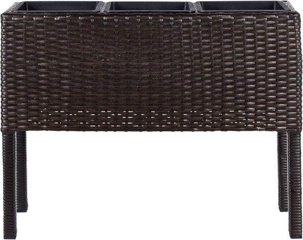 Blumentopf mit Beinen CARAGANA PE Rattan 77 cm Dunkelbraun