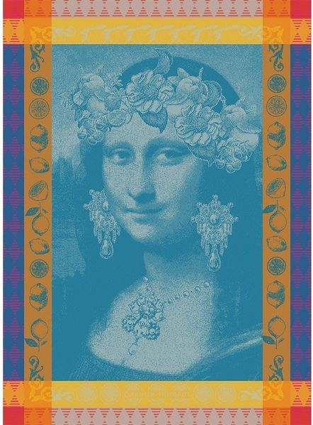 Garnier-Thiebaut Geschirrtuch Mona Lisa Bleu 56x77 cm