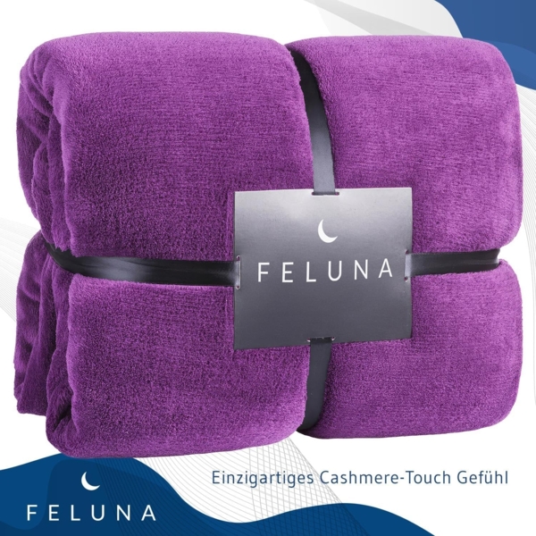 Wohndecke FELUNA Coral Fleece Kuscheldecke XXL – Superweicher Cashmere-Touch, Feluna, Tagesdecke Kaschmir-Touch 220 x 200 cm Bild 2