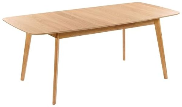Ausziehbarer Esstisch MADOX 150 190 cm 90 cm Holzoptik Heller Holzfarbton