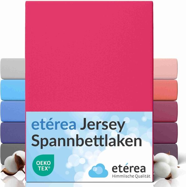 etérea Comfort Jersey Spannbettlaken Pink 100x200 cm - 120x200 cm