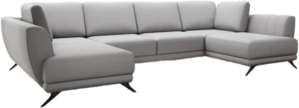 Designer Sofa Nina mit Schlaffunktion Stoff Grau