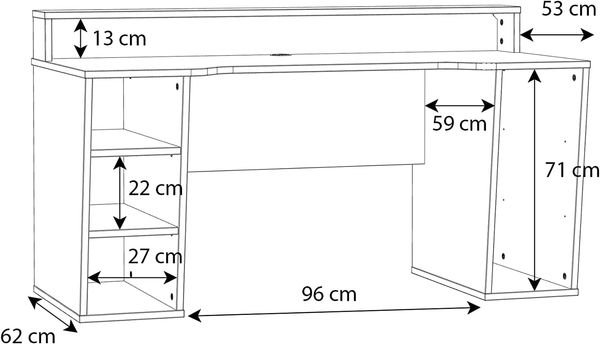 Forte 'Tezaur' Computerschreibtisch, Holzwerkstoff, Weiß, 160 x 91,1 x 72 cm Bild 8