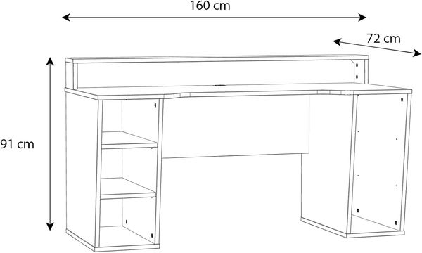 Forte 'Tezaur' Computerschreibtisch, Holzwerkstoff, Weiß, 160 x 91,1 x 72 cm Bild 9