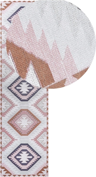 Teppich Baumwolle mehrfarbig 80 x 300 cm geometrisches Muster BESLER