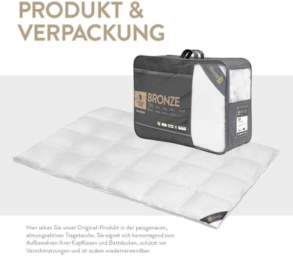 Spessarttraum Daunendecke Bronze extra warm, Füllung: 90% Daunen, 10% Federn|155x200 cm Bild 3