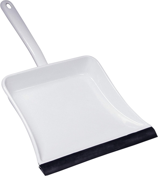 RIESS 0363-033 Staubschaufel mit Gummilippe, Emaille, weiß / Spezialartikel
