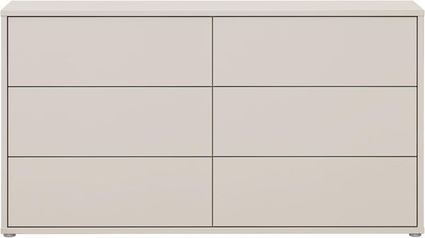 Forte Alice Springs Kommode 150 160, Moderne Kommode mit 3 Schubladen, Schlafzimmer, Wohnzimmer, Holzwerkstoff, Kaschmir Beige, 154,5 cm breit x 83,1 cm hoch x 34,9 cm tief