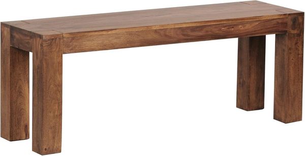 KADIMA DESIGN Sitzbank Esszimmer Sitzbank MUMBAI Massiv-Holz 120x45x35 cm Küchenbank Holzbank, Holz-Bank Natur-Produkt Küchenbank im Landhaus-Stil