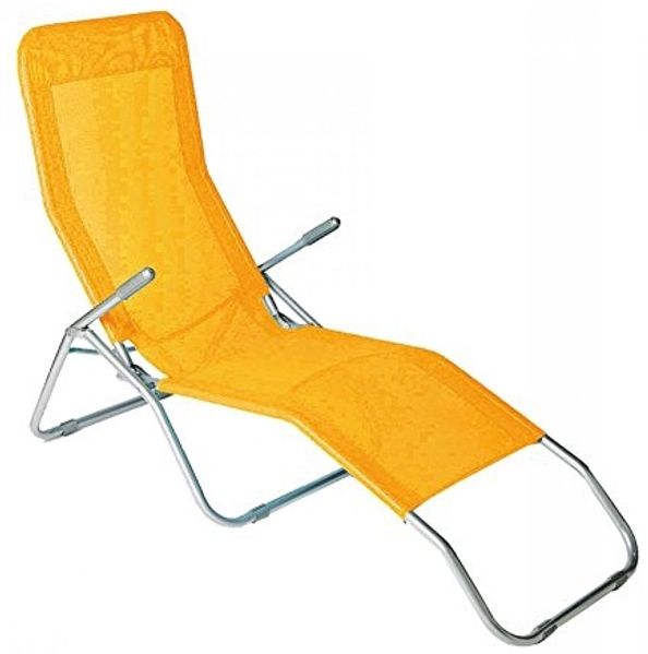 Siestaliege Kippliege Sonnenliege Strandliege Gartenliege klappbar orange