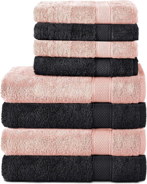 Komfortec Handtuch Set aus 100% Baumwolle, 4 Handtücher 50x100 cm und 4 Badetücher 70x140 cm, Frottee (Packung, 8-St), Duschtücher & Badehandtuch, Weich, Towel, Groß Bild 1