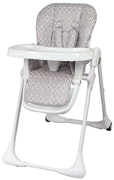 Bambisol Baby-Hochstuhl, faltbar, Rollen, verstellbare Sitzfläche, verstellbare Rückenlehne, Zen Grau
