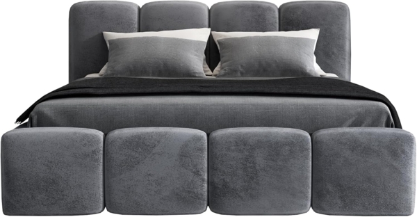 Polsterbett DONA 180x200 ohne Matratze mit Bettkasten und Lattenrost. Farbe: Anthracite 18