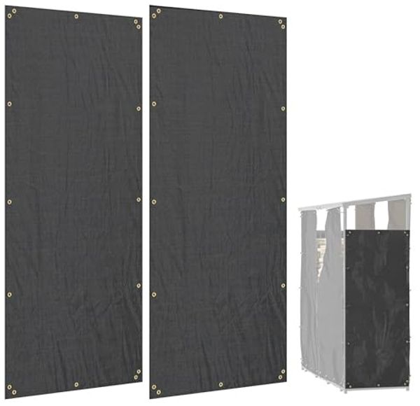 Outsunny Kaminholzregal 2er-Set, 148 x 62 cm, Wasserdicht 600D Oxford, UV-Schutz, BxTxH:148x1x62 cm, (Brennholzregalabdeckung, 2-St, Kaminholzregal Abdeckung), für Feuerholzregal 62-66T x 185H cm, Schwarz