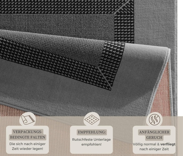 Design Velours Teppich Band Grau - 120x170x0,9cm Bild 4